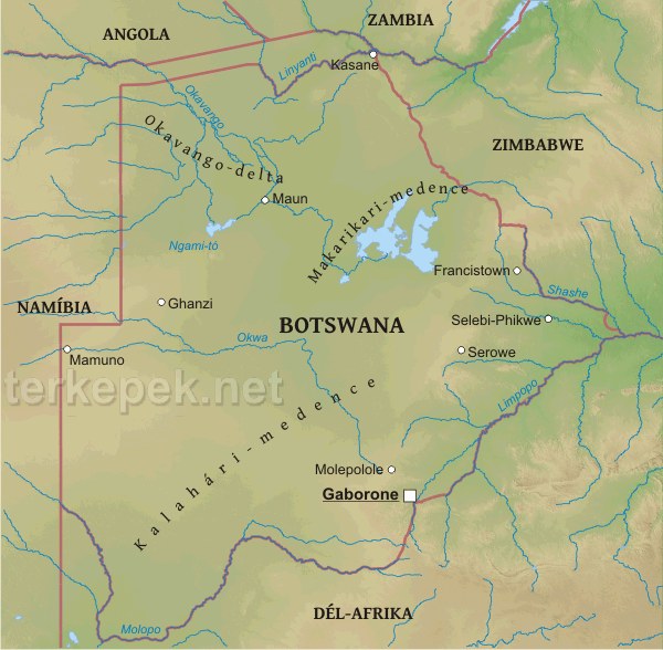 Botswana térkép